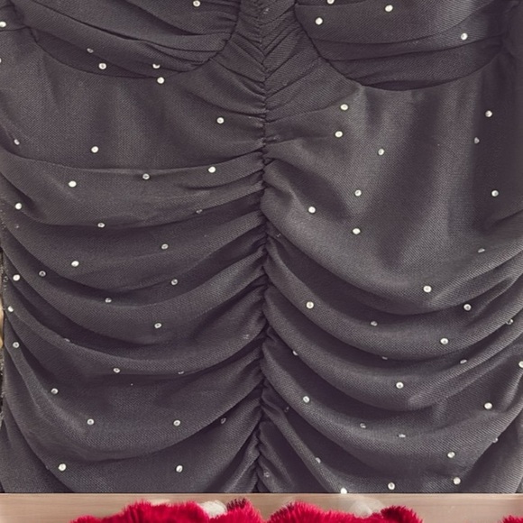 Refuge Black Ruched Party Ready Mini Dress - Picture 3 of 8